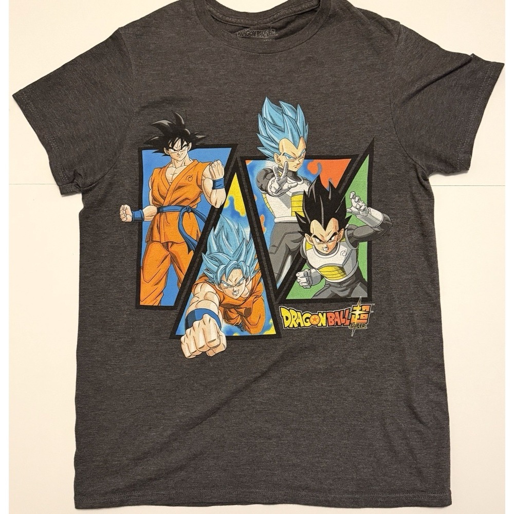 Dragon Ball Super T Shirt Men's Small Gray Goku‎ Vegeta Anime Graphic Tee
